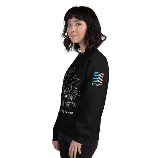 Back view of Unisex Breathe Deep Sweatshirt
