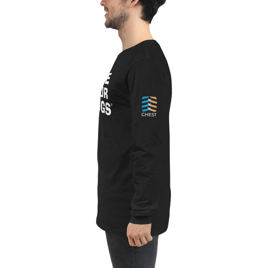 Back view of Unisex Love Your Lungs Long Sleeve Tee