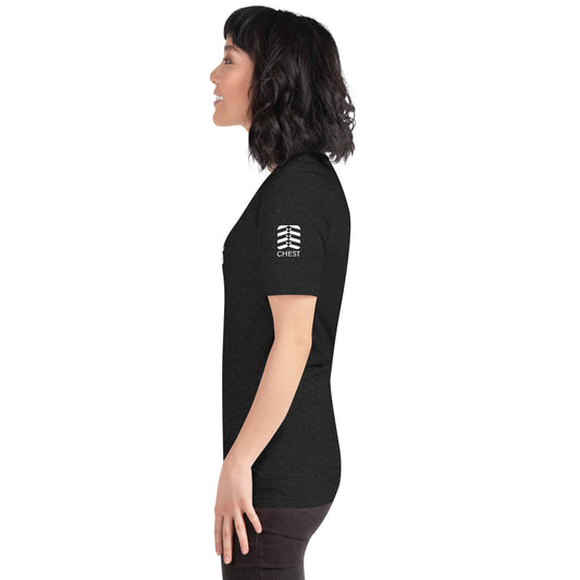 Back view of Stacked Love Your Lungs T-Shirt Unisex