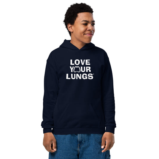 Back view of Love Your Lungs Hoodie - Kids